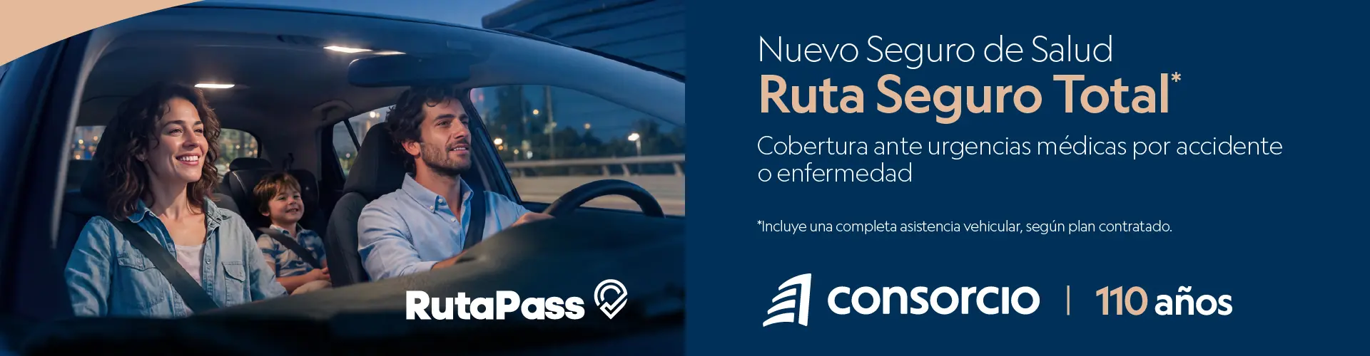 Nuevo Seguro de Salud Ruta Seguro Total de Consorcio: cobertura ante urgencias medicas por accidente o enfermedad para clientes RutaPass